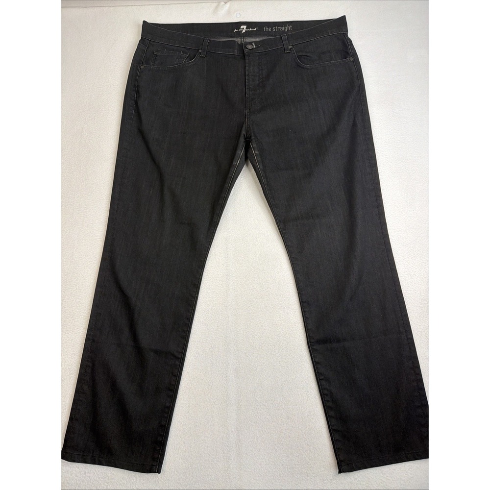 7 For All Mankind The Straight Black Jeans Mens Size 40x30